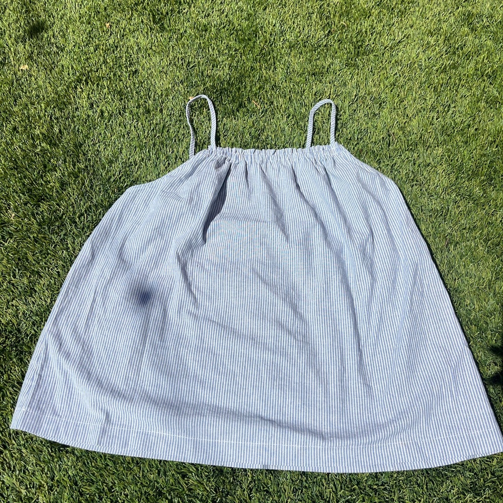 Striped Blue Sleeveless Blouse